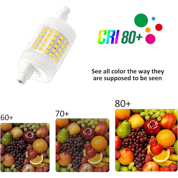 R7S LED-lampa 78mm Dimbar 15W Kalla Vit 6000K, 1500LM, AC 230V, Halogen Pencil Ekvivalent R7S 120W 100W, J78 Linjär LED för Taklampa Projektor
