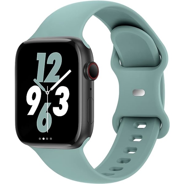 Band kompatibla med Apple Watch 42 mm 44 mm 45 mm 49 mm, ersättningsarmband i mjuk silikon sporttillbehör för kvinnor män（Cactus）