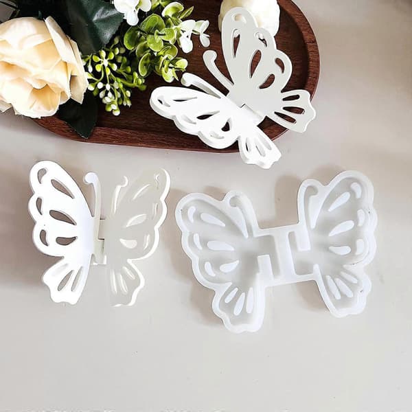 2 stk. sommerfugl silikone lysforme til fremstilling af lys og sæbe, fondant silikoneforme, chokoladeforme