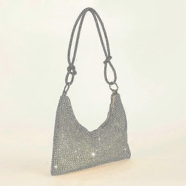 Dam Glittrande Rhinestone Handväska Bärbara Stora Kopplingar För Fest Zekai Black