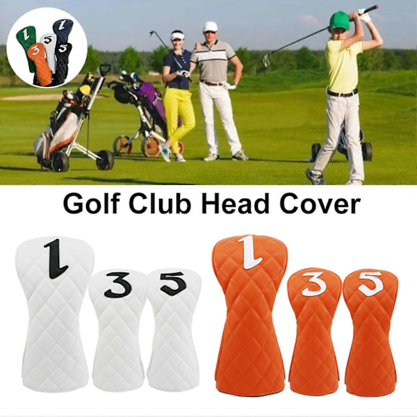 Golfklubbhuvudskydd Dammtätt Konstläder Golfputteröverdrag Enfärgat Plyschfoder Golfklubbskydd Gåva till Golfare Black 5