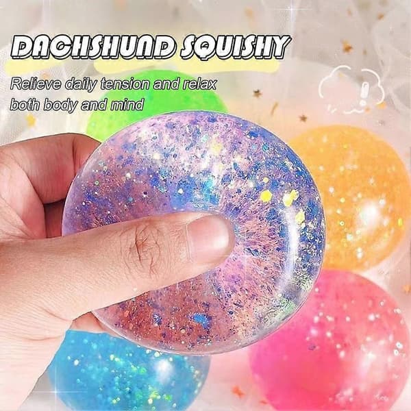 Glitter Maltose Squishy Legetøj 6Cm Tpr Til Stresslindring Sensorisk Leg Purple ball