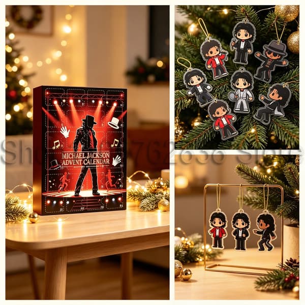 Julkalender med 24 dagar tecknade hängande prydnader samlarobjekt present A