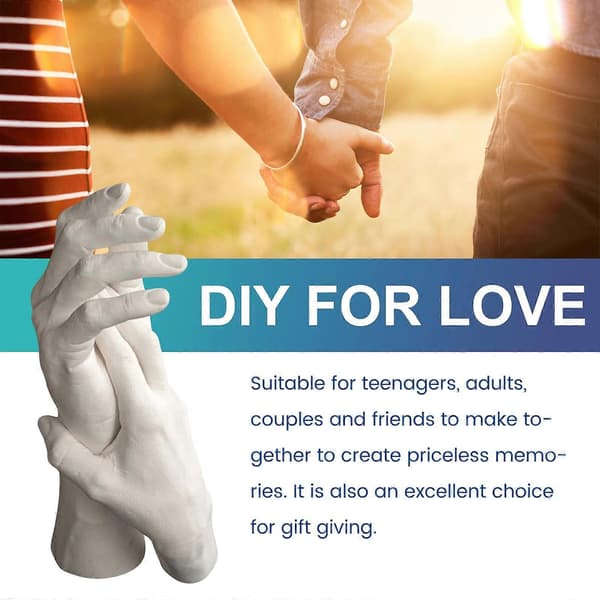 2 sett DOWMOO DIY For Love Keepsake Håndstøpesett Par Keepsake Gave Elskere Håndavtrykksform