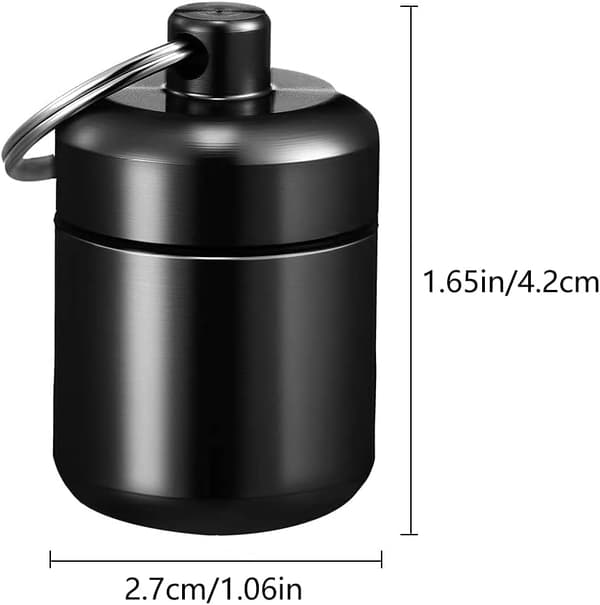Waterproof Pill Box Small Keychain Metal Pill Container for Outdoor Use