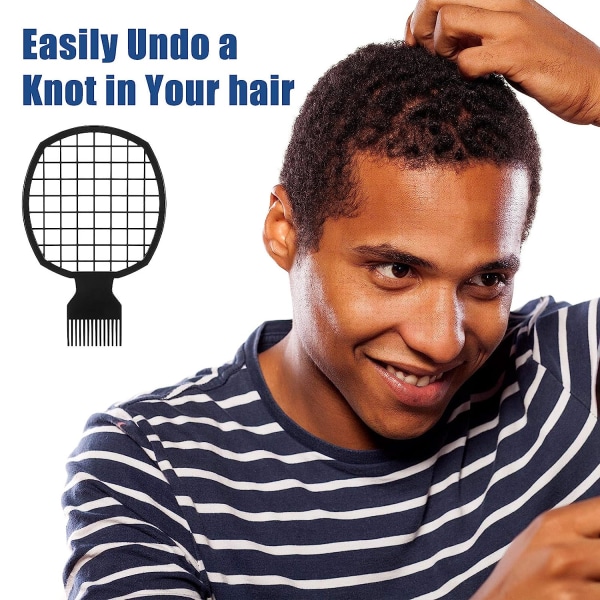 2 delar Twist Comb Curl Comb Twist Brush Afro Curl Comb Twist Hair Coils Kamverktyg för naturligt hår (svart)