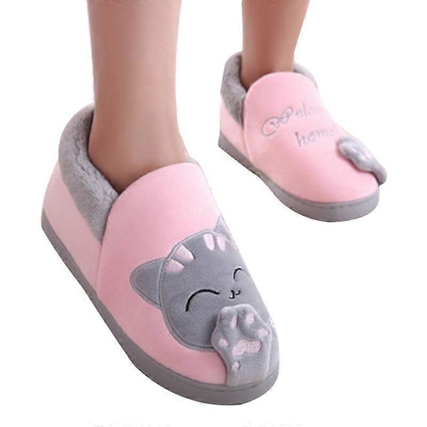 Damskor Komfort Korall Fleecetofflor Fuzzy Plush Foder Halkskydd Inomhus & Utomhus Pink L All Inclusive