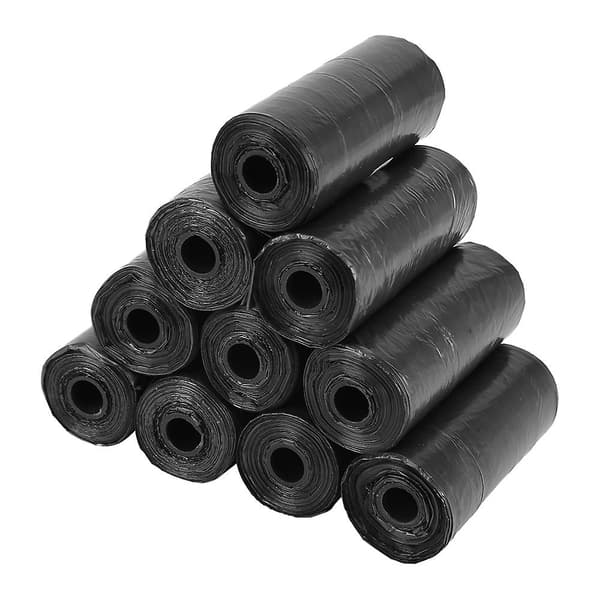 10 ruller/150 stk. plastikposer til hundeefterladenskaber 33 * 22 cm holdbare affaldsposer sort