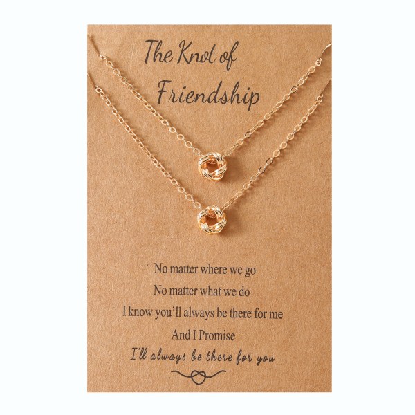 BFF Friendship Knot Infinity Halsband för 2 Bästa vän Långdistans Födelsedag Smycken presenter för kvinnor Hennes tjejer Bestie