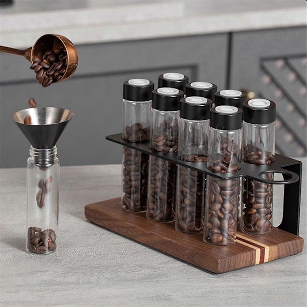 Opbevaringsbeholder til kaffebønner Display Rack Te Rør Flaske Espresso Kaffe Tilbehør Værktøj Coffew