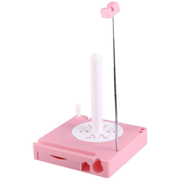 Hæklekurv, Garnholder til hækling, Multifunktionel garnspoleboks, Aftagelig hæklegarnholder, Garnspinner Pink Pink