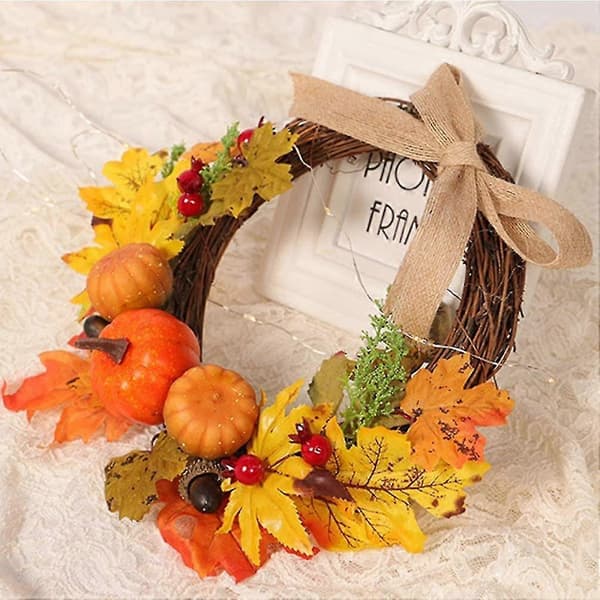 kunstig lønnebladkrans rotting bærbladkrans ornamenter