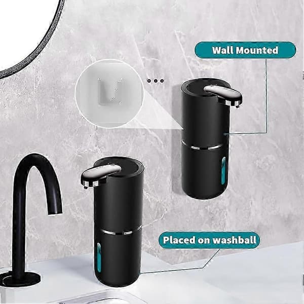 Automatisk sæbedispenser 380ML Berøringsfri flydende sæbedispenser USB genopladelig skumsæbedispenser til badeværelse B