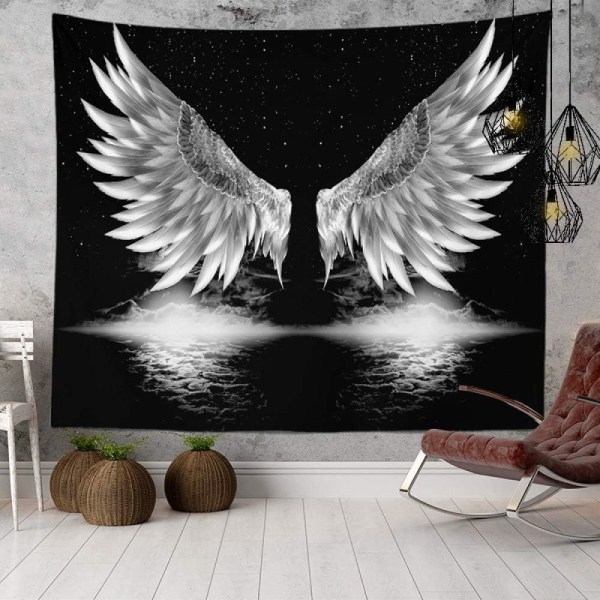 Esteettinen Trippy Boho Psykedeelinen Hauska Hippi Seinavaate Angel Wings Art Decor Makuuhuoneen Olohuoneen Yliopiston Asuntolaan, 150×130 Cm (60×52 Tuumaa)