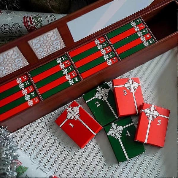 Miniboksprydnad Julkalender 2025 Julkalender med 24 böcker 25-26