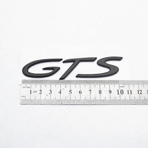 3D ABS Sølv Svart Røde Bokstaver Turbo 4 GTS Ord Bil Bakre Bagasjelokk Emblem Merker Klistremerke Dekal bilklistremerker glossy silver-GTS