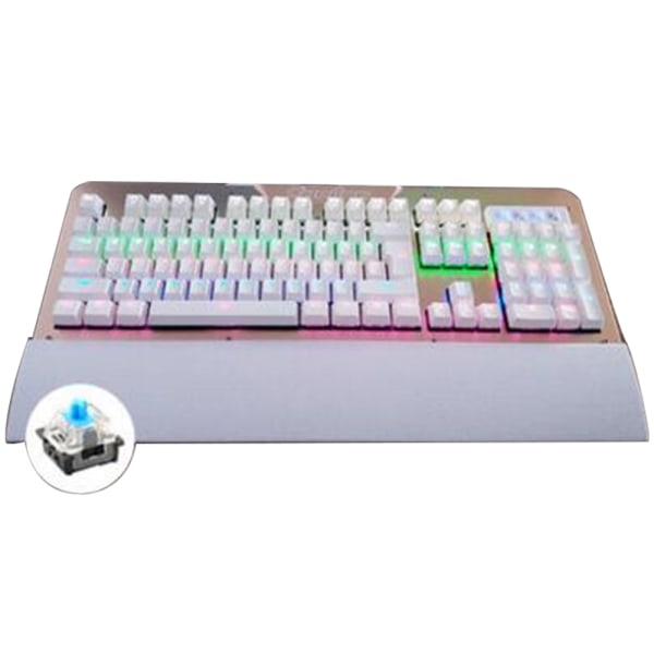 Mechanical Keyboard Gaming 104 Keys Blue Switch Wired USB Keyboard with Removable Wrist Rest, Gaming Keyboard-gold