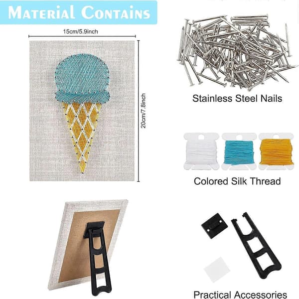 Is String Art Kit DIY String Art Håndværkssæt til voksne og børn DIY Nail String Art Kit til boligindretning Kunst Kunst og Håndværk