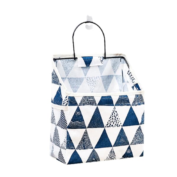 Vägghängande Organizer Väggförvaring Canvas Korg med Sidoficka i Mesh Dekorativ Organizer