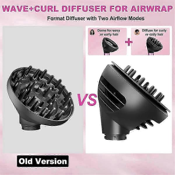 Våg- och lockdiffusor för Dyson Airwrap HS01 HS05 HS08 med två luftflödeslägen kupoldiffusor