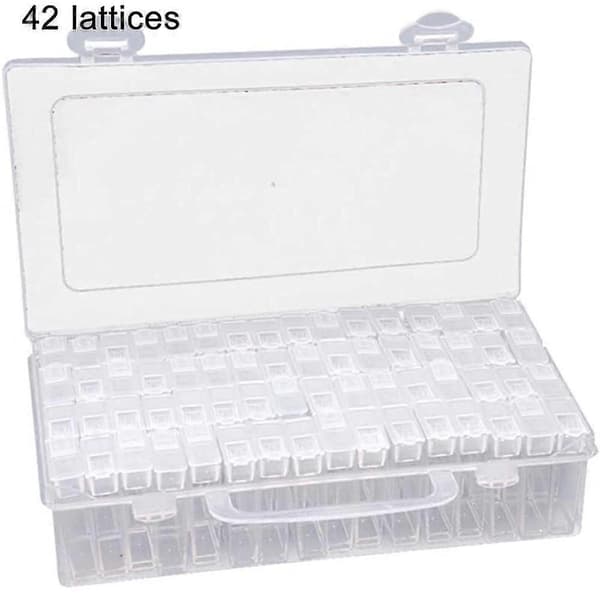 42/84 gitter gennemsigtig boks DIY håndlavet perle diamant maleri opbevaringsboks glas risperleboks neglekunst tilbehørsboks