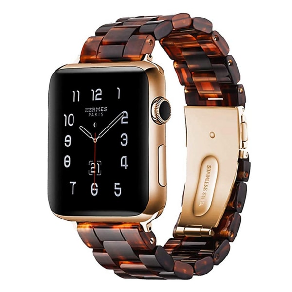 Kompatibel med Apple Watch -band 38-40mm/42-44mm Series 5/4/3/2/1, Slim Resin Armband -38-40mm-Deep Honey