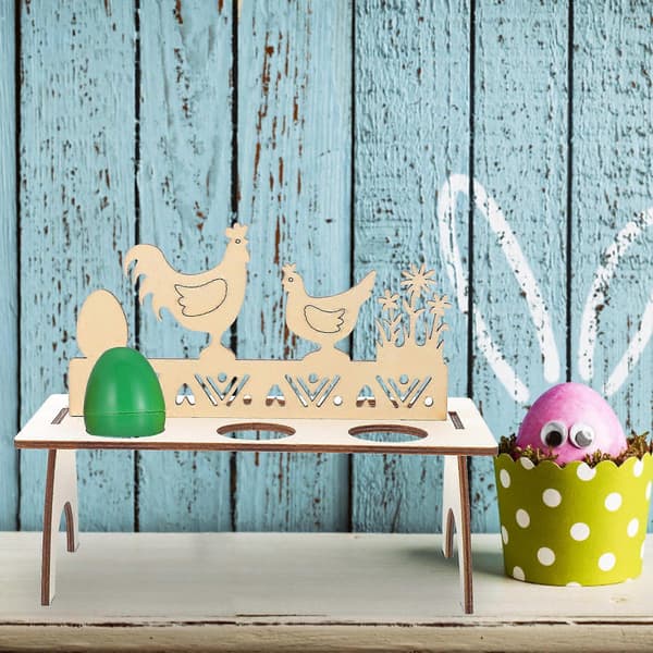 Beige Tre Egg Holder Festival Egg Rack for påskepynt