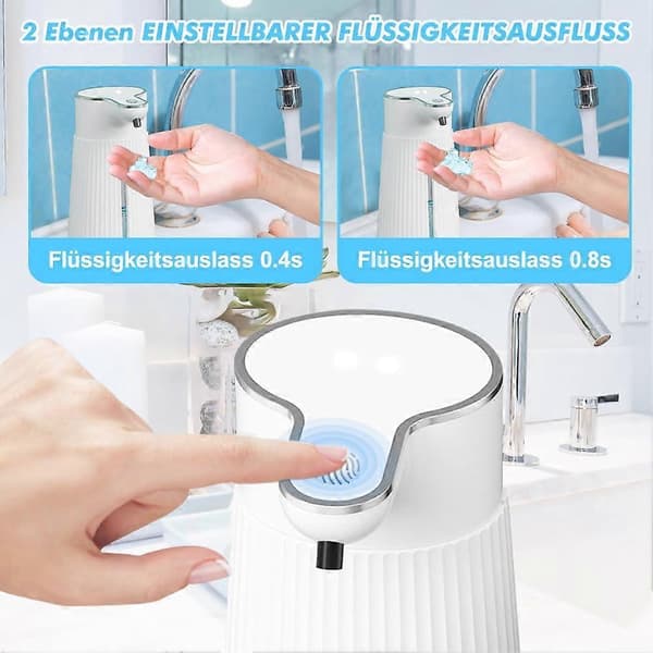Automatisk tvåldispenser, automatisk väggmonterad tvåldispenser, 400 ml USB-uppladdningsbar elektrisk tvåldispenser