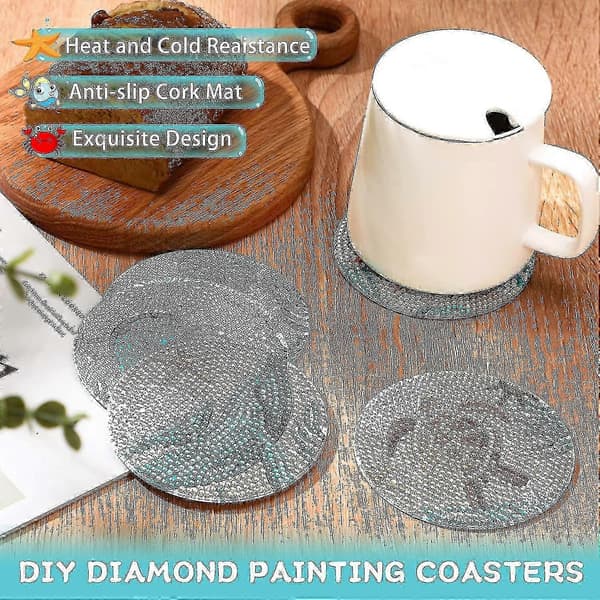 8 stk. Ocean Diamond Coasters Sæt