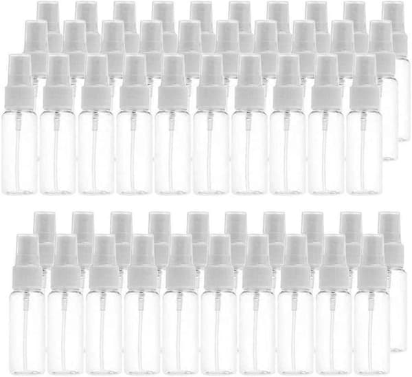 Förpackning med 50 Premium 30 ml Tomma Sprayflaskor med Finfördelare, Transparenta Reseparfymflaskor