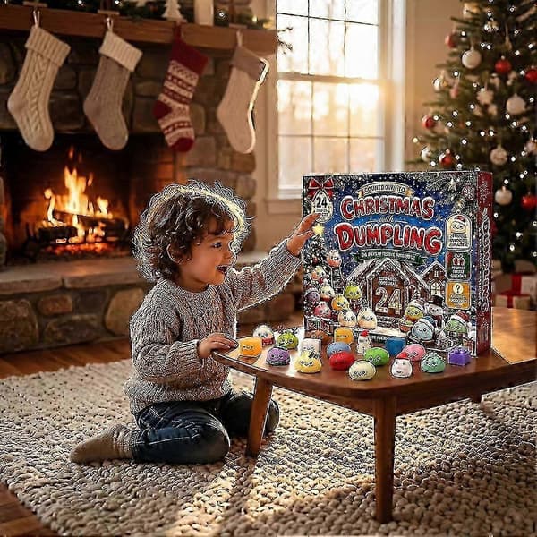 2026 Squishies Adventskalender 24 dagar Julnedräkning med överraskande dumplingleksaker för barnpresent