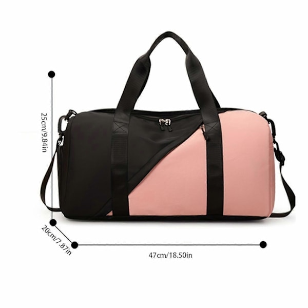 Sports- og fitnessyogtaske, one shoulder, crossbody, stor bagagetaske, bærbar kortdistancerejsetaske svart