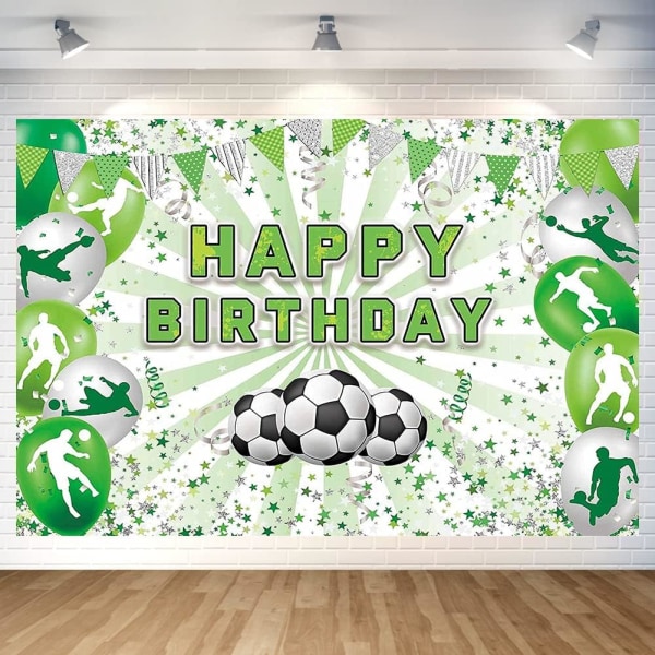 7*6 ft,Soccer Themed Birthday Party Decoration Soccer Happy Birthday Backdrop Photo Background