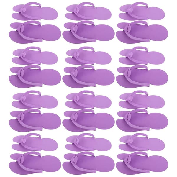 Engangstøfler i EVA-skum til pedicure til rejser 12 par violet design