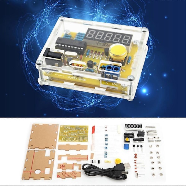 1Hz-50MHz Frekvensmätare Modul Kristalloscillator Testare Modul DIY Kit med Gult Skal