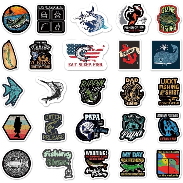 51 st Sea Fishing Series Stickers Vattentät Vinyl Stickers Söta och roliga Stickers Laptop, surfplatta, telefon, vattenflaska, vattenflaska