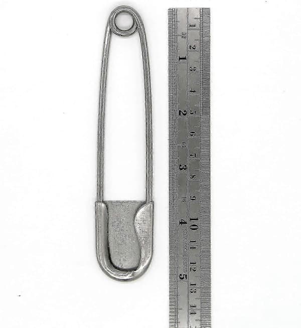Stora säkerhetsnålar i rostfritt stål, 12,7 cm, 10 st, silver, extra stora