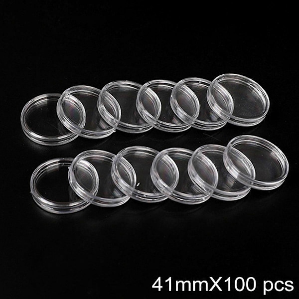 Transparent Myntaskar 100 st 1Oz 40mm Kapslar Fodral Commemorative Mynt