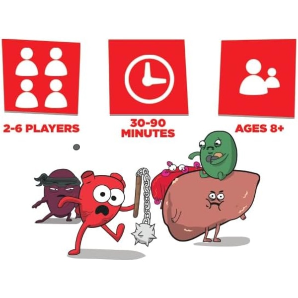 Organ attack! Kortspel roligt och lärorikt för barn, tonåringar och familjer | Människokroppens organ kortspel för familjens spelkväll | Ålder 8+, 2-6 spelare