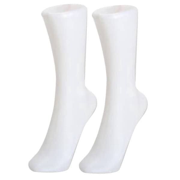 8 stk. kvindefod sokke-displayform kort strømpe mannequin hvid White