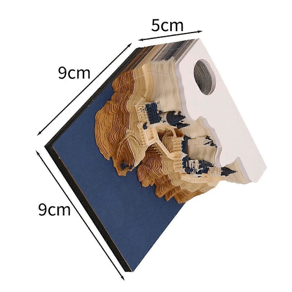 Castle 3D Notesblok 2024 Kalender Memoblok Noter Ornamenter Slot Notepapir Papirvarer Tilbehør