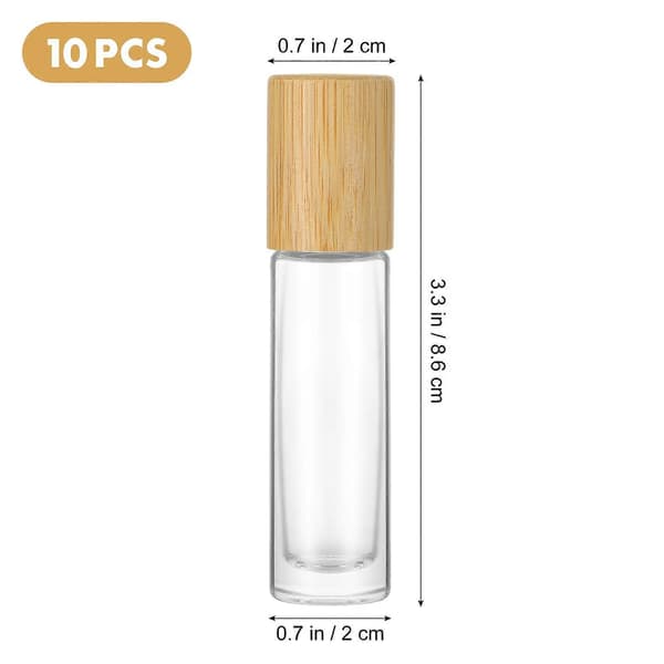 10 st påfyllningsbara roll-on-flaskor bärbara eteriska oljeflaskor resestorlek roll-on-flaskor (10 ml) 8.60X2.00X2.00CM