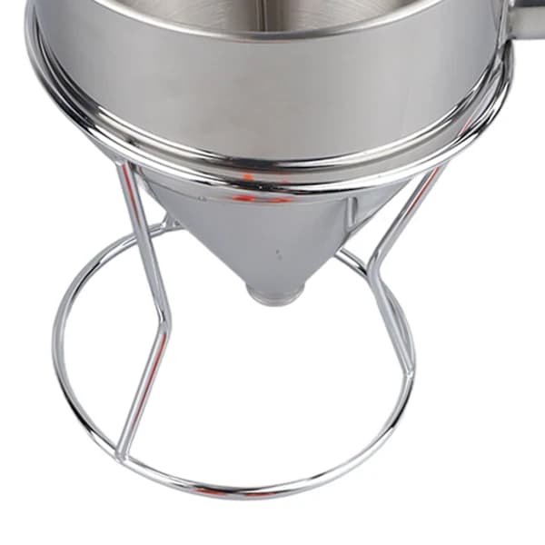 Deigdispenser i rustfritt stål med 4 silikonmunnstykker for pannekaker og muffins