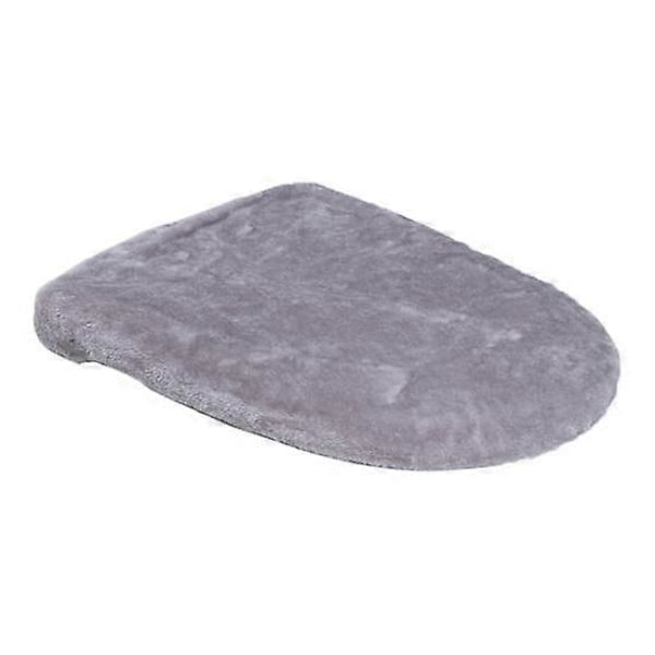 Toalettsitsöverdrag i enfärgad, ultramjukt med elastiskt band, halkfritt material, tvättbart light grey