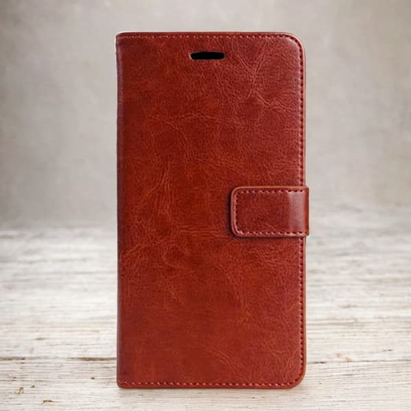 Etui til iPhone SE 3. generation Pungmodel [brun] gratis snor flip læder fuld taske