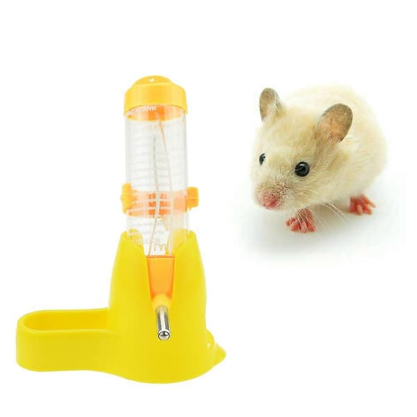 Hamster drikkeflaskeholder til kæledyr 125 ml gul dispenser