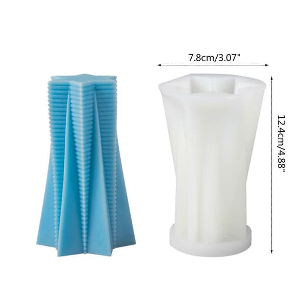Silikone lysform Genanvendelige lysforme 3D lysfremstilling sekskantet cylinder lysforme silikone til DIY 3D lys