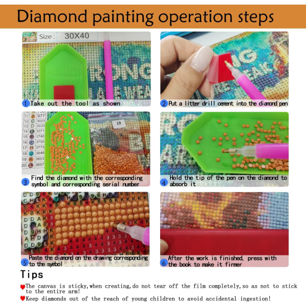 5D- diamond painting för vuxna 12 * 16 tum full borrning rund kristall strass diamantkonstmålning för hemväggdekoration