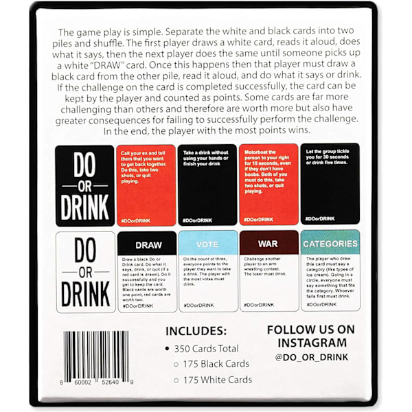 Do or Drink - Juomapelito aikuisille - Hauskoja pelejä peli-iltoihin ja juhliin Syntymäpäivälahja ja polttaripelit, jotka saavat sinut juomaan