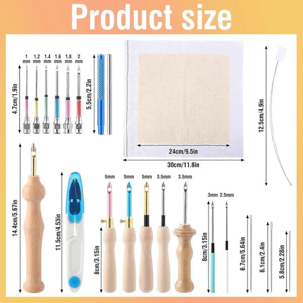 Punch Needle Broderisæt - Justerbart Punch Needle-værktøj til begynder-DIY-håndarbejde Ställ in ett